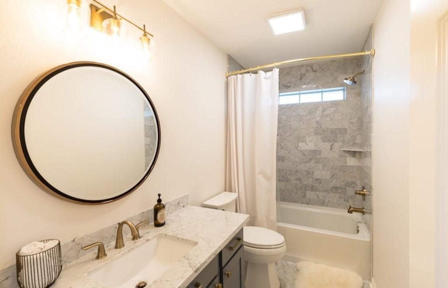 Bathroom remodel with tub and shower in College Station, Texas