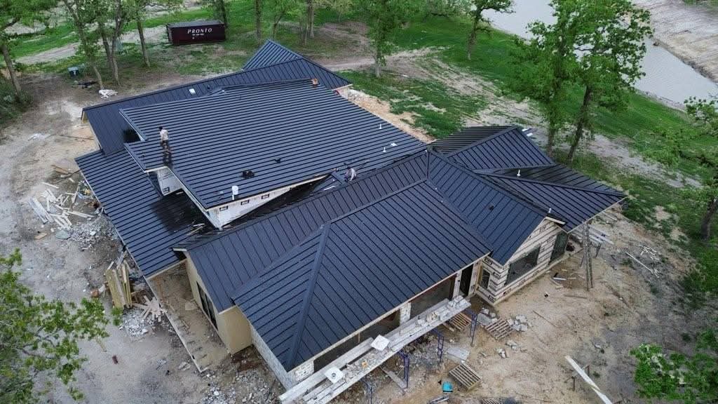 Aerial view of a new home build